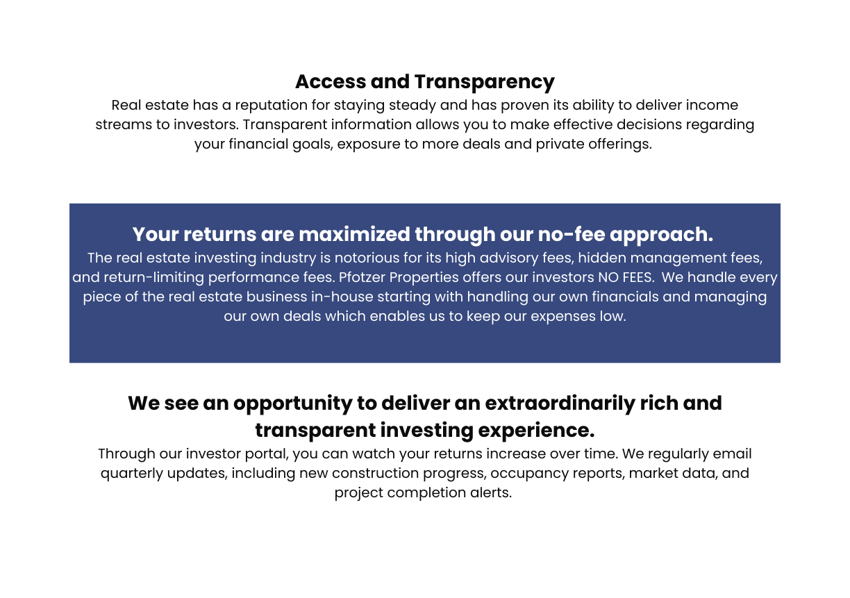 Pfotzer Properties LLC Simple Investments with Big Results